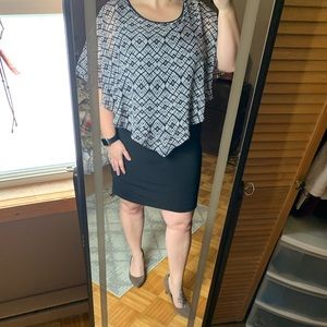 ALYX Unique Shawl Dress : black and white size 8